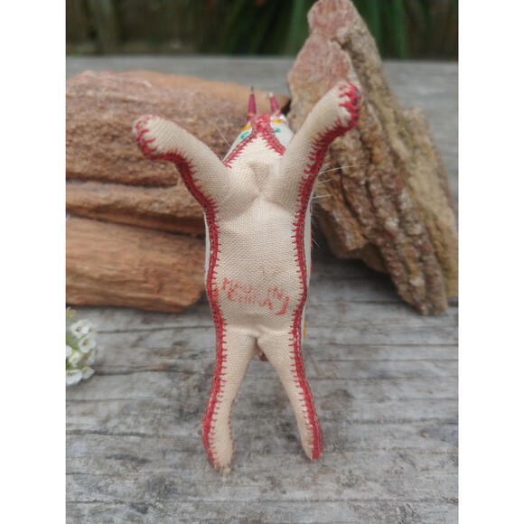 Vintage Miniature Embroidered Silk Stuffed Gazelle - Picture 6 of 10